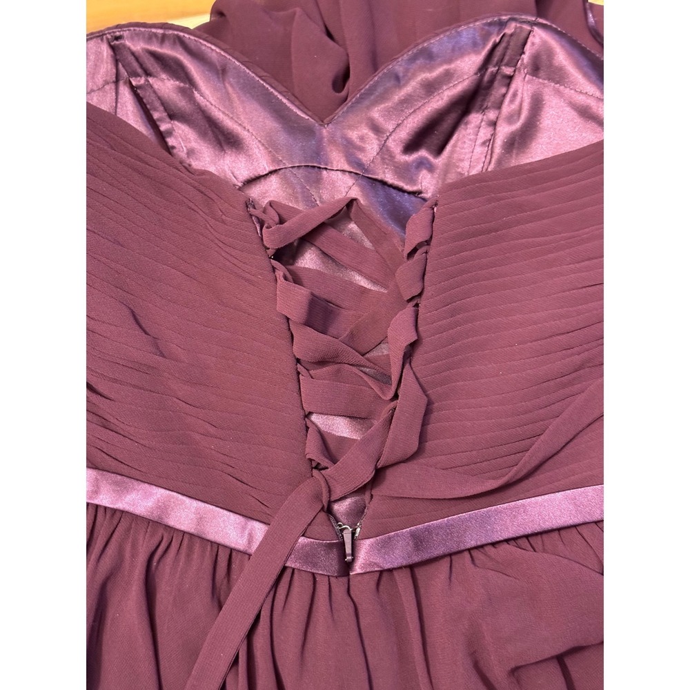 Size 6 Cinderella Divine Strapless Empire Waist Plum Lace Up Back Floor Length‎ - Picture 4 of 6